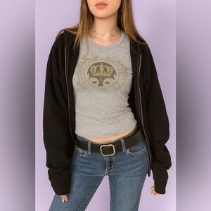 Y2K Juicy Couture Royal Fairytale Crown Graphic Tee Size Small Made In USA